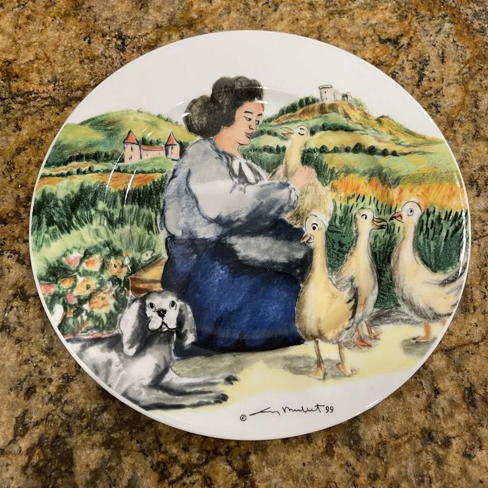 Williams Sonoma Salad Plate 8 Inch PERIGORD by Guy Buffet Woman Geese Collector‎